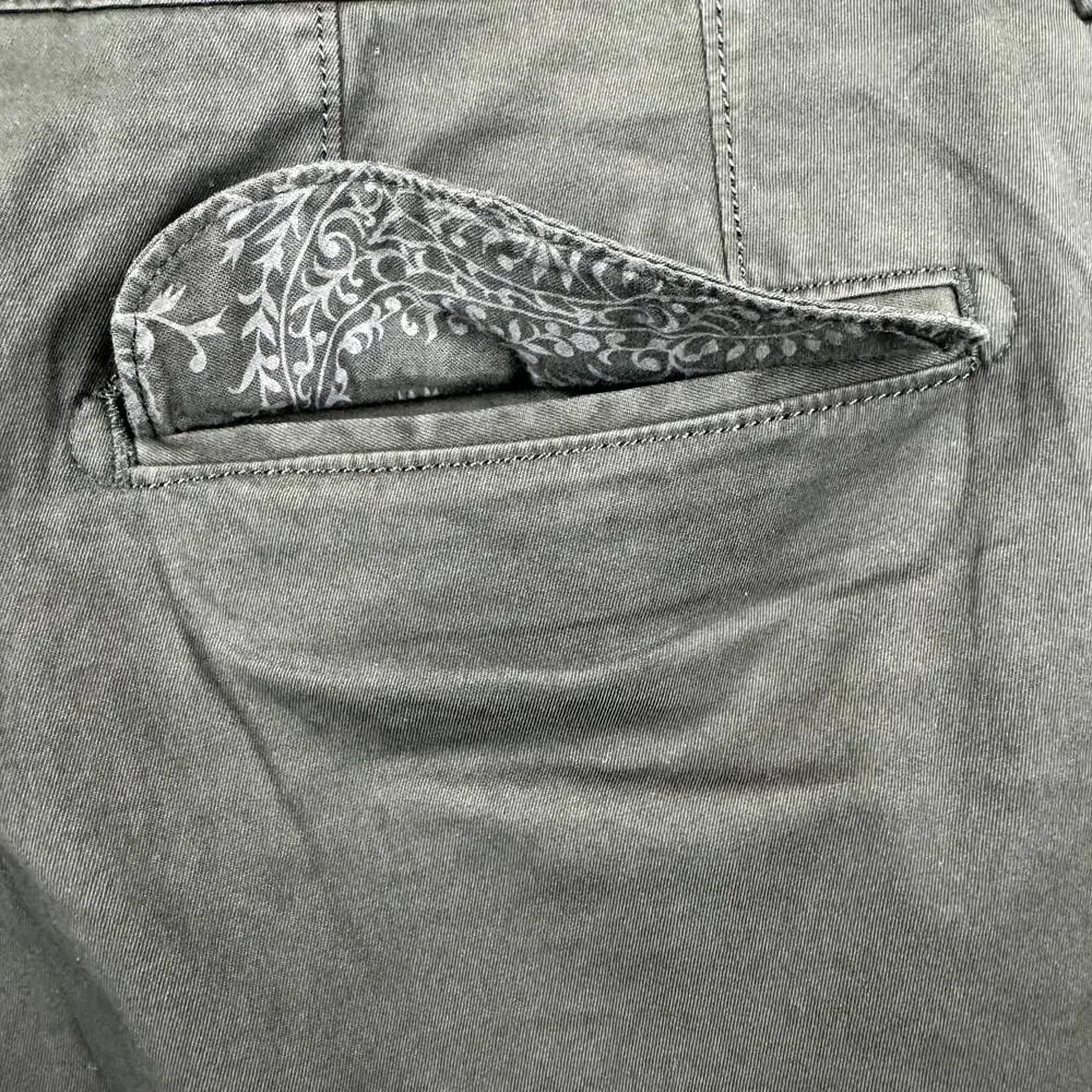 Robert Graham Men's Shorts 38 Black Chino Flat Front 10